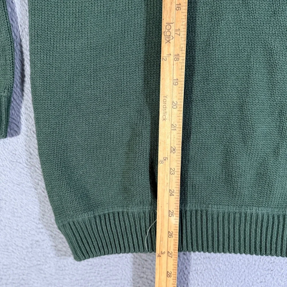 Eddie Bauer Mens Large Crew Neck Long Sleeve Cotton‎ Knit Sweater Green Casual